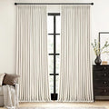 MIULEE Natural Extra Wide Pinch Pleated Blackout Curtains 60x84 Inches | Memory by MIULEE
