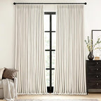 MIULEE Natural Extra Wide Pinch Pleated Blackout Curtains 60x84 Inches | Memory by MIULEE