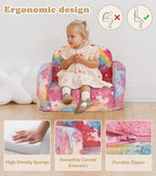 Kids Couch, 2-in-1 Soft Toddler Couch Fold Out - Image 7