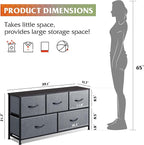 WLIVE Dresser for Bedroom with 5 Drawers, Wide Chest of Drawers, Fabric Dresser - Image 3