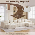 119" Boneless Couch, Oversized Cloud L Shaped Couch, Modular Sectional 4 Seater - Image 6