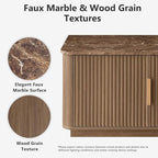 win2win 67" TV Stand for 80 Inch TV, Mid Century Modern Fluted Entertainment - Image 3
