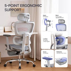Office Chair with Footrest, Ergonomic Chair with 3D Headrest, Computer Chair - Image 4