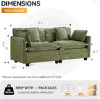 76'' Cloud Deep Seat Loveseat, Upholstered Chenille Modular 2-Seats Sectional - Image 2