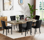 Henf 63"-79" Dining Table Set for 6, 7 Pieces Extendable Dining Table and 6 by Henf