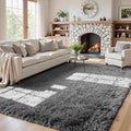 5x7 Fluffy Shag Area Rugs for Living Room Bedroom: Soft Carpet Light Gray | by CarpetAddColortoYourLife