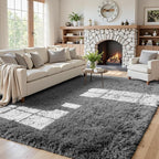 5x7 Fluffy Shag Area Rugs for Living Room Bedroom: Soft Carpet Light Gray | by CarpetAddColortoYourLife