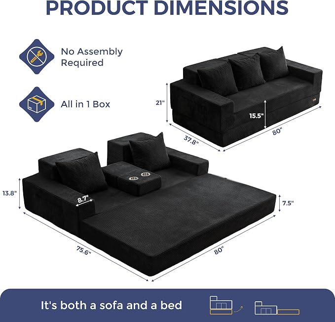 MAXYOYO Convertible Sofa Bed, Folding Sleeper Chair - Image 2