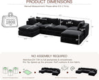 GRUSIGN 141'' Oversized Boneless Cloud Couch - Image 2