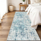 Machine Washable Runner Rugs 2x8 Modern Abstract Rug Ocean Mist | Stain & Spill by WIEVEDENS