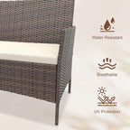GarveeLife 4-Piece Patio Furniture Set, Rattan Outdoor Furniture - Image 5