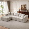 Corduroy Modular L Shape Sofa, Cloud Feel Compressed Sectional Couch by GarveeTech