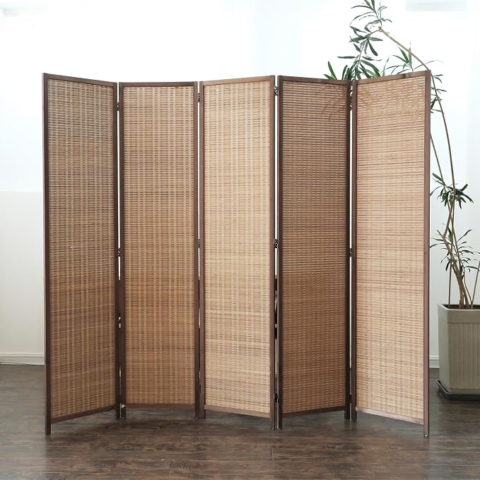 Furnnylane 5 Panel Bamboo Room Divider - Image 2