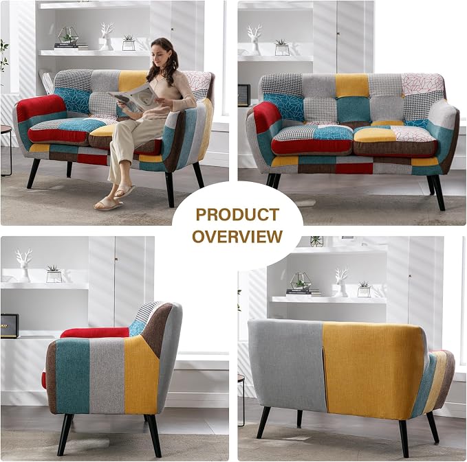 Bonzy Home Modern Boho Loveseat Couch Sofa Chair - Image 8