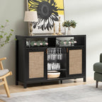 SICOTAS Rattan Coffee Bar Cabinet, Modern Liquor Cabinet - Image 2