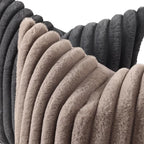 decorUhome Fall Faux Fur Throw Pillow Covers 18x18 Set of 2 Dark Grey | - Image 2