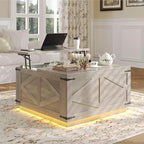 Jocoevol Farmhouse Lift Top Coffee Table, Square Wood Center Table by JOCOEVOL