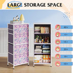WLIVE Dresser with 4 Drawers, Storage Tower, Organizer Unit, Fabric Dresser - Image 4