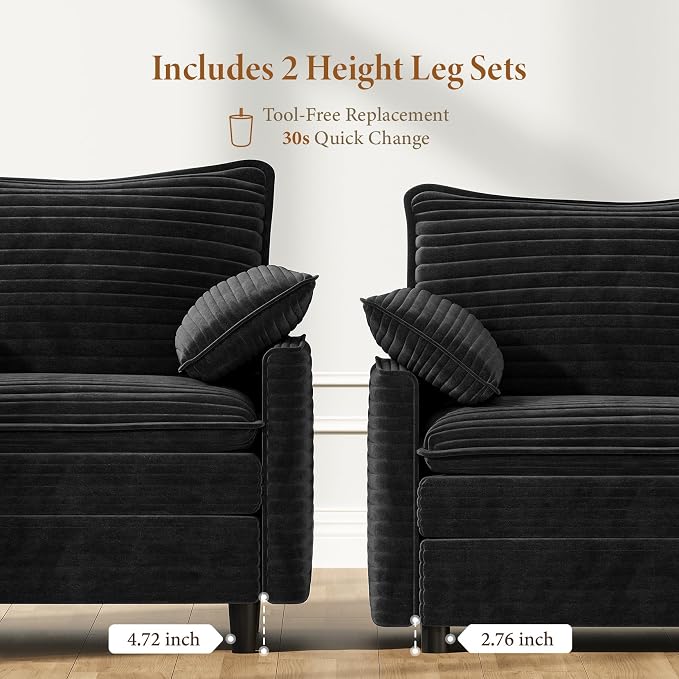 Vesgantti 40" Single Seat Sofa, Comfy Cloud Couch Deep Seat Upholstered Couch - Image 3