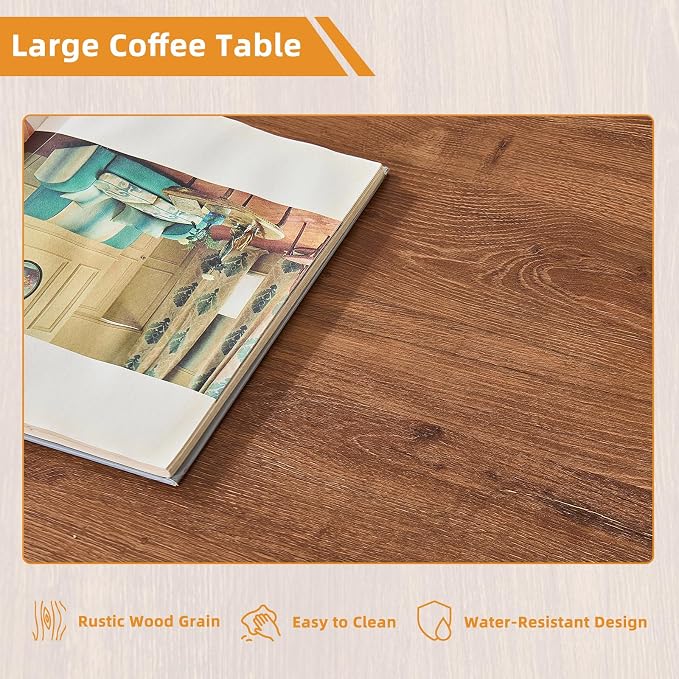 Lerliuo Boho Coffee Tables for Living Room, Rattan Center Table - Image 5