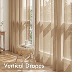 MIULEE Brown Sheer Curtains 108 Inches Long 4 Panels 42 x 108 Inches | Light - Image 5