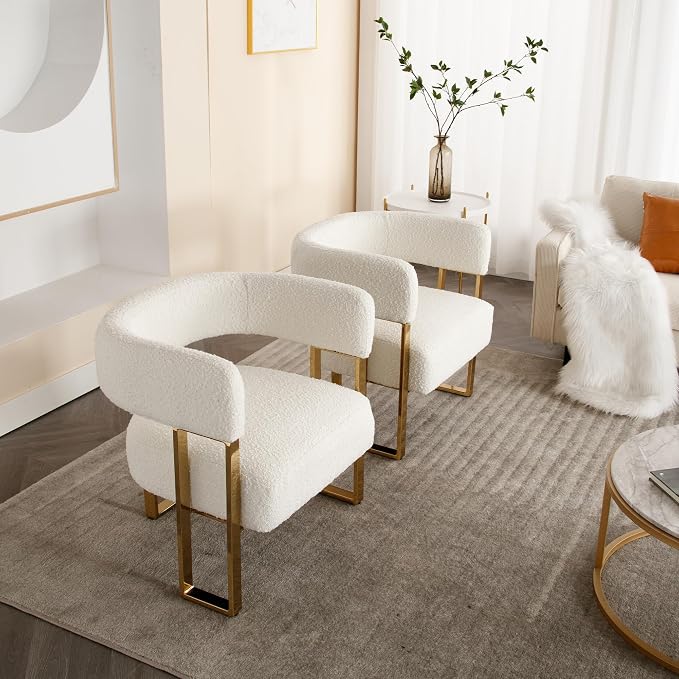 Barrel Accent Chairs Set of 2, Modern Side Chair - Image 8