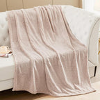 Exclusivo Mezcla Soft Waffle Fleece Bed Blanket King Size, Heather Tan | - Image 5