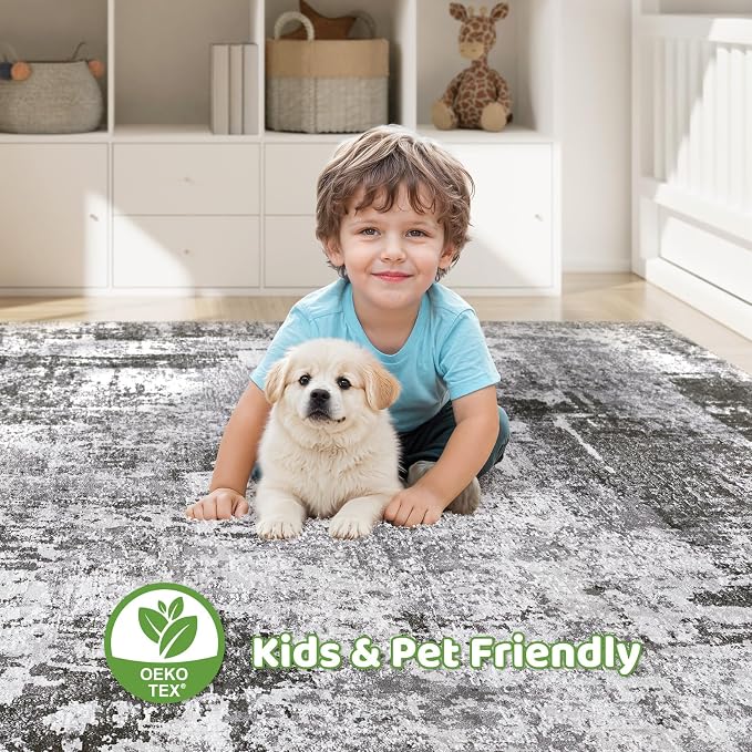 LOONGRUG 8x10 Area Rugs Washable Large Neutral Modern Living Room Rug | - Image 7