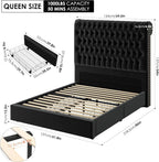 Queen Size Bed Frame 54" Tall Headboard - Image 2
