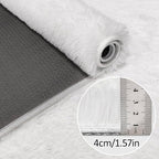 White Rug for Bedroom 4x6ft Fluffy Area Rug Mat Bedside Throw Rug for Living - Image 5