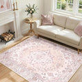 RELEANY Washable Area Rug, Water Repellent, Pet Friendly, Vintage Floral Boho by RELEANY