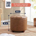 Ornavo Home Round Storage Ottoman - Image 2