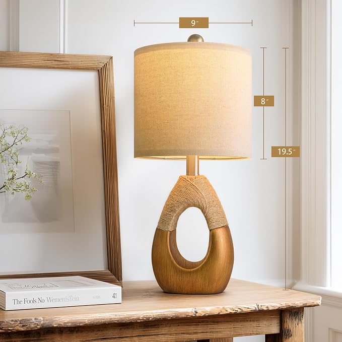 OYEARS 19" Table Lamps Set of 2, Boho Lamps - Image 7