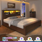 EnHomee Queen Bed Frame with Headboard and Storage, 4 Drawers and LED Built in - Image 6