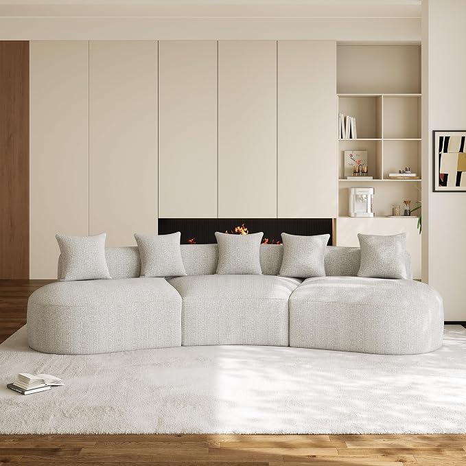 134" Oversized Sectional Sofa for Living Room, Modern Luxury Plush Chenille - Image 3