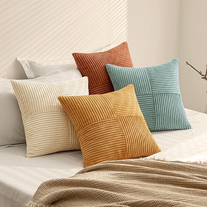 MIULEE Fall Boho Farmhouse Decorative Throw Pillow Covers 18x18 Inch 4 Packs - Image 7