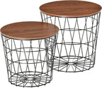 HOMCOM End Tables Set of 2, Nesting Tables by HOMCOM