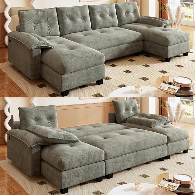 104.7" U-Shaped Sleeper Sofa by LITVZ
