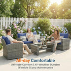 Wisteria Lane Patio Furniture Set, Wicker Outside Outdoor Furniture - Image 3