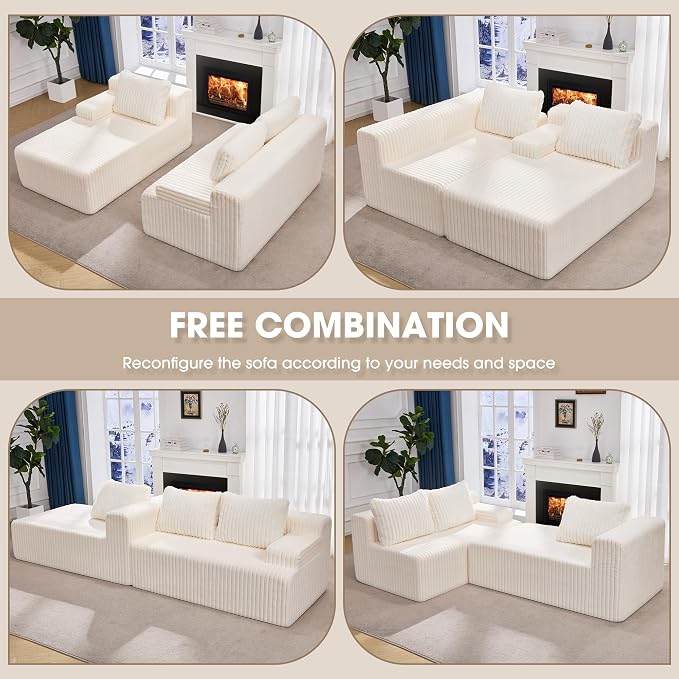 Modular Sectional Sofa Couches L-Shape Couch 3 Seat Modular Sofa Memory Foam - Image 5