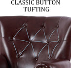 Modern Faux Leather Accent Chair, Upholstered Mid-Century Armchair - Image 6