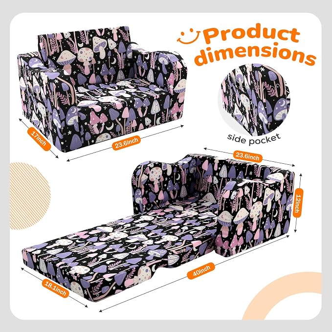 MeMoreCool Toddler Couch Chair – Foldable Kids Sofa - Image 3