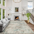 9x12 Area Rugs for Living Room: Washable Abstract Multi Color Carpet | Non-slip by GENTDRIZZ