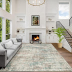 5x7 Area Rugs for Living Room: Washable Abstract Multi Color Badroom Carpet | by GENTDRIZZ