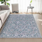 SERISSA 3x5 Washable Non Slip Floral Boho Area Rug - Image 8