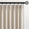95 Inches Long Pleated Sheer Curtains, Oatmeal Linen Blended Light Filtering by Topfinel