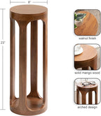Kate and Laurel Dahl Wooden Round Drink Table; 8 x 23; Walnut Brown; - Image 3