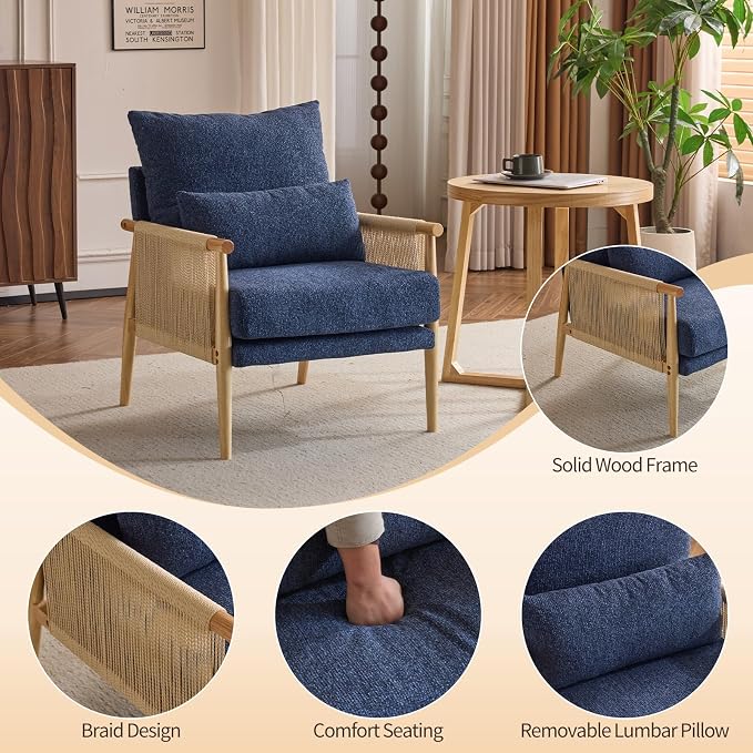 Karl home Cozy Chenille Accent Chair - Image 4