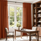 Extra Wide Terracotta Curtains for Living Room 102 Inches Long Back Tab and Rod - Image 8