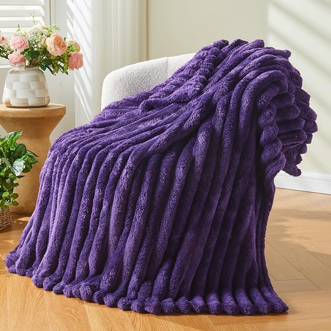 NEWCOSPLAY Fleece Ribbed Cozy Twin Blanket by NEWCOSPLAY